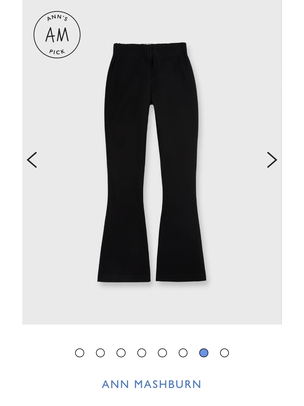 ANN MASHBURN Black Flared Faye Ponte Pants